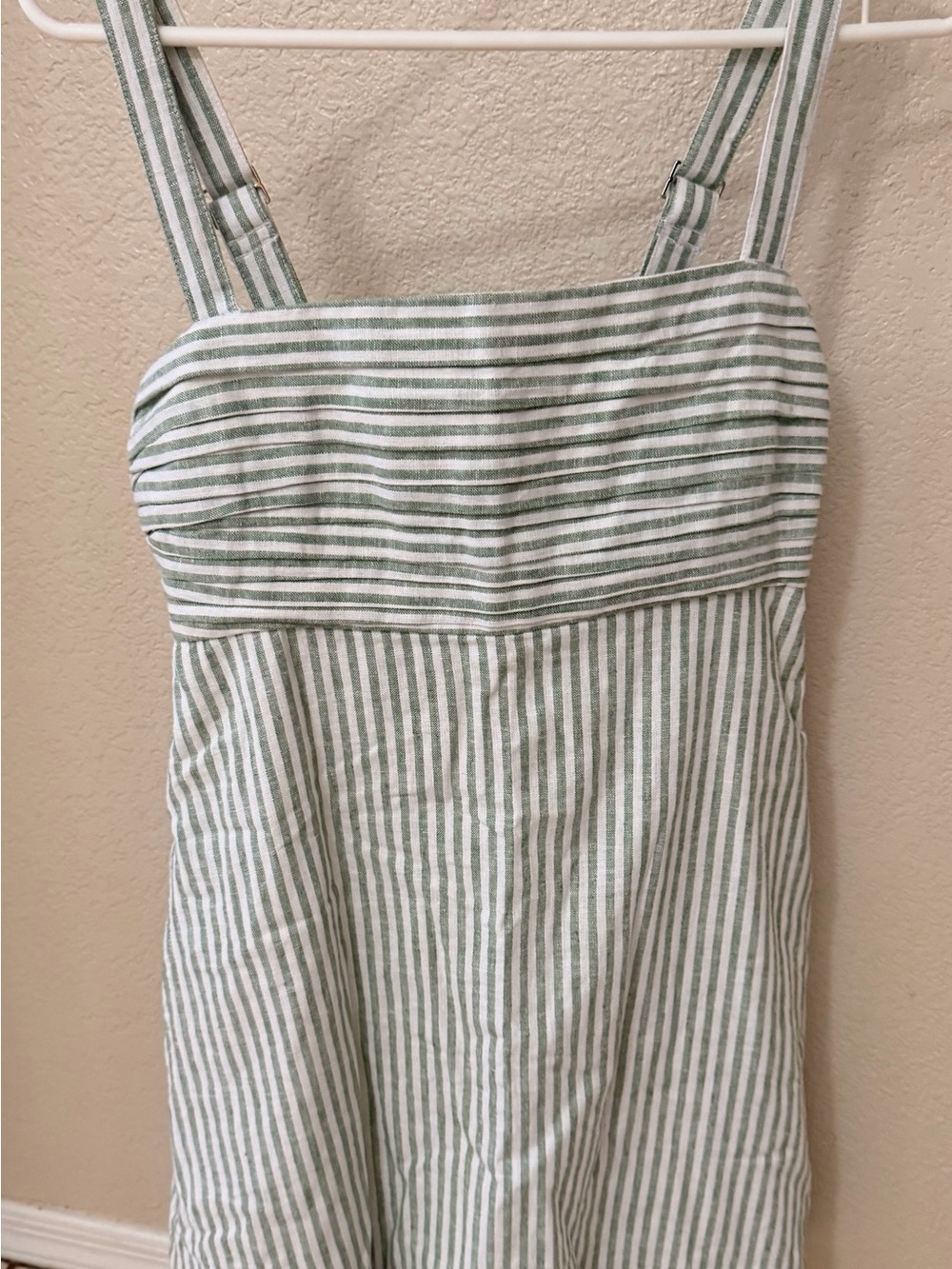 Abercrombie & Fitch Green and White Striped Mini Dress